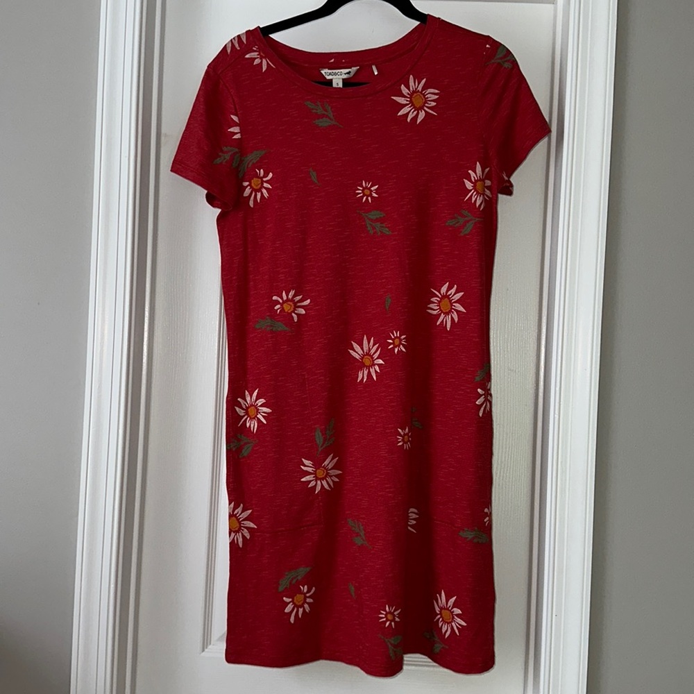 Toad&Co Red Floral Midi Dress